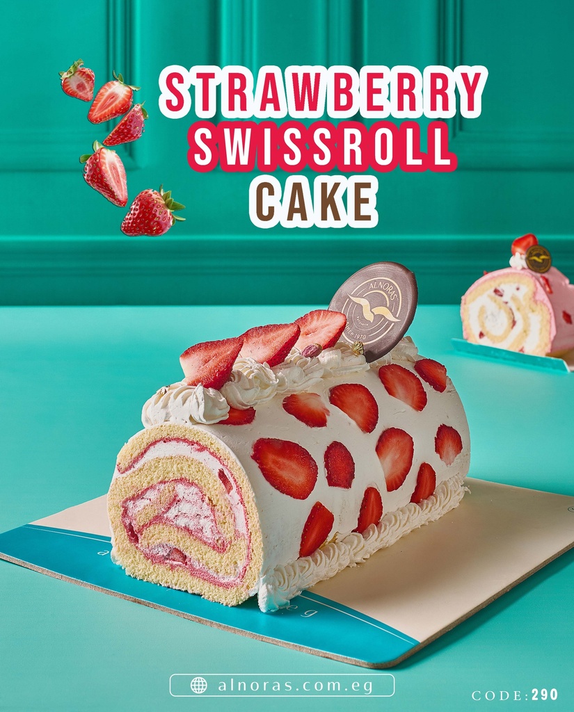 تورتة سويسرول فراولة كود 290
