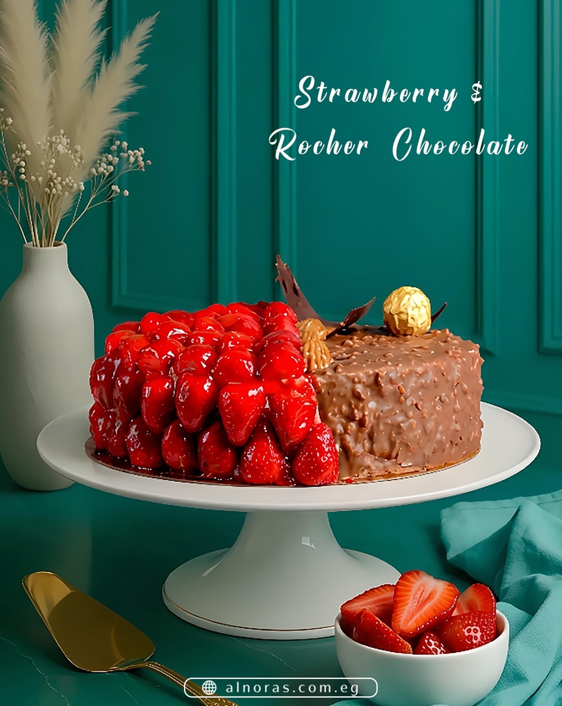 تورتة نص فراولة ونص روشية 24 كود 213
