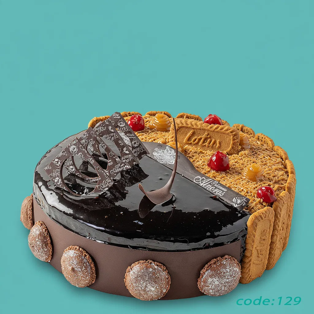 تورتة نص لوتس ونص شيكولاتة 24 كود 129