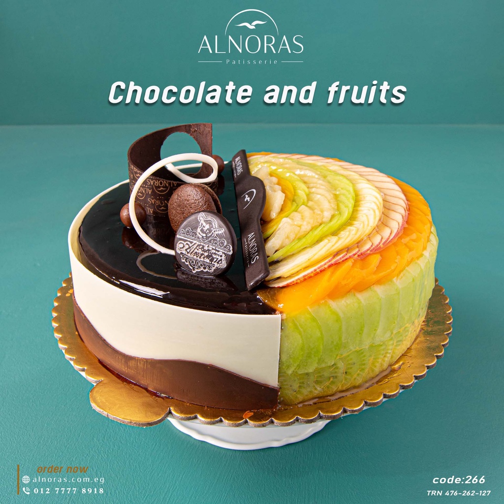 تورتة نص فاكهة ونص شيكولاتة 24 كود 266