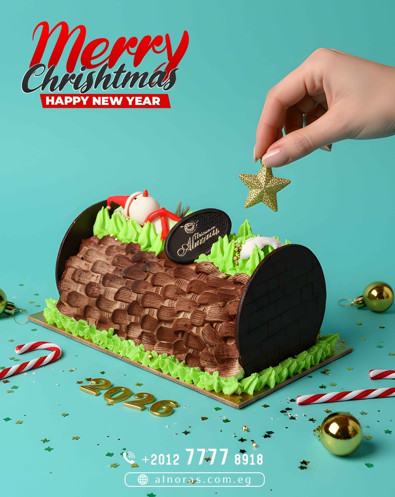 تورتة جزع شيكولاتة كريسماس
