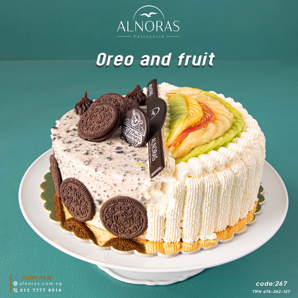 تورتة نص فاكهة ونص أوريو 24  كود 267